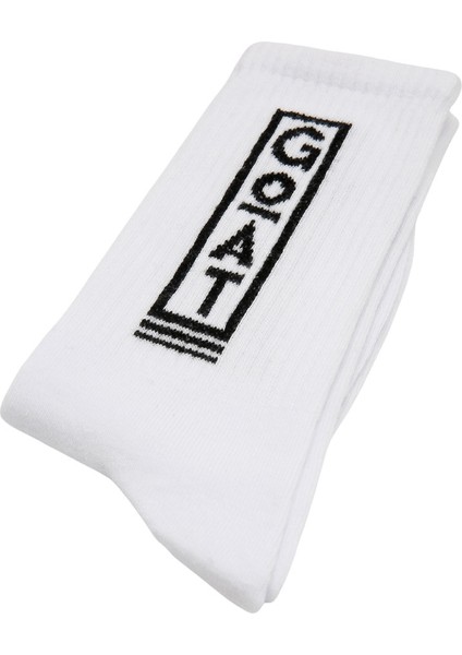 Unisex Vegan Beyaz Çorap - Goat Tasarım modelleri