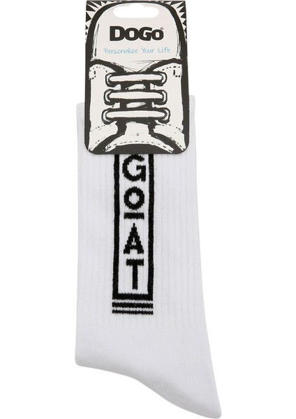 Unisex Vegan Beyaz Çorap - Goat Tasarım fırsatları