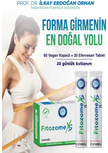 Fitozome Xs (60 Vegan Kapsül + 30 Efervesan Tablet = 30 Günlük Kullanım)
