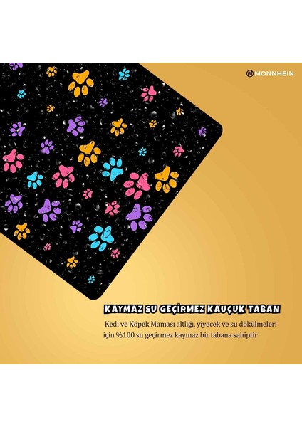 Mama ve Su Evcil Hayvan Beslenme Matı, Kolay Temizlenen Emici Su Geçirmez Kumaş, Küçük Orta Boy ve Büyük Kedi ve Köpekler Için Dayanıklı Köpek Kedi Paspas (40X60, Renkli Patiler) modelleri