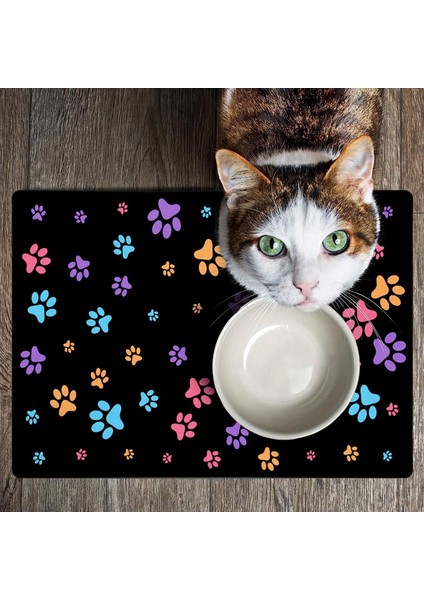 Mama ve Su Evcil Hayvan Beslenme Matı, Kolay Temizlenen Emici Su Geçirmez Kumaş, Küçük Orta Boy ve Büyük Kedi ve Köpekler Için Dayanıklı Köpek Kedi Paspas (40X60, Renkli Patiler) indirimleri