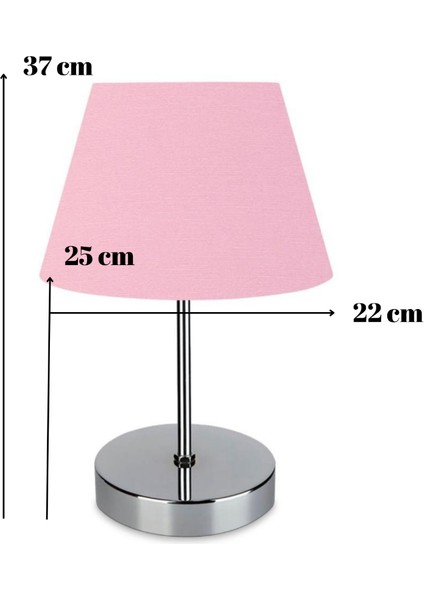 Kuzey Krom Gövdeli Abajur Pembe Kumaş Yatak Odası Okuma Köşesi