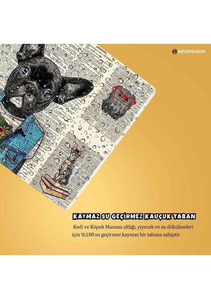 Mama ve Su Evcil Hayvan Beslenme Matı, Kolay Temizlenen Emici Su Geçirmez Kumaş, Küçük Orta Boy ve Büyük Kedi ve Köpekler Için Dayanıklı Köpek Kedi Paspas (40X60, Bulldog) modelleri