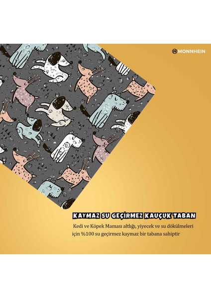 Mama ve Su Evcil Hayvan Beslenme Matı, Kolay Temizlenen Emici Su Geçirmez Kumaş, Küçük Orta Boy ve Büyük Kedi ve Köpekler Için Dayanıklı Köpek Kedi Paspas (40X60, Gri Renkli Köpekler) modelleri