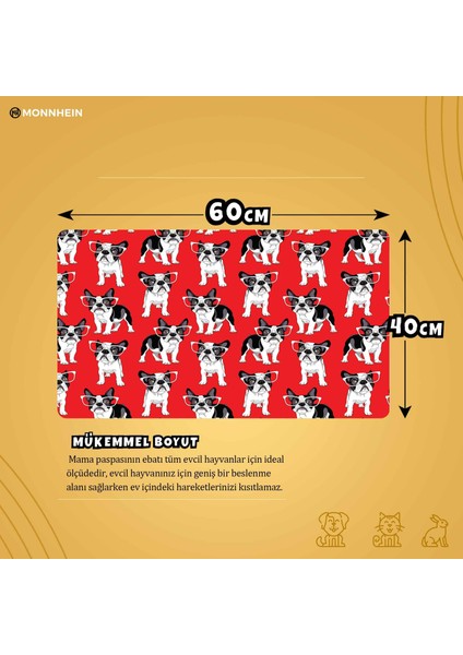 Mama ve Su Evcil Hayvan Beslenme Matı, Kolay Temizlenen Emici Su Geçirmez Kumaş, Küçük Orta Boy ve Büyük Kedi ve Köpekler Için Dayanıklı Köpek Kedi Paspas (40X60, Kırmızı) fiyatları