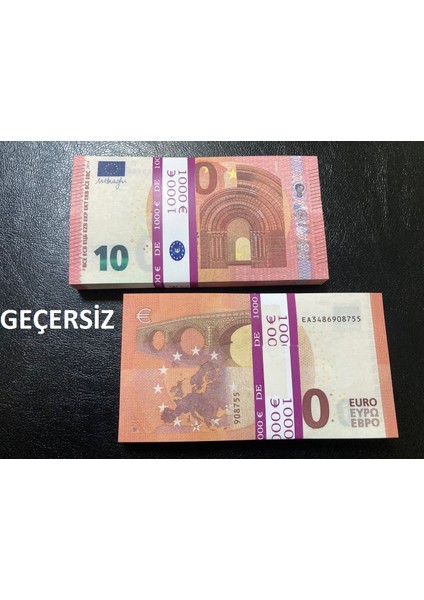 Aykar Hediyelik 1.000 Adet 10 Euro Geçersiz Sahte