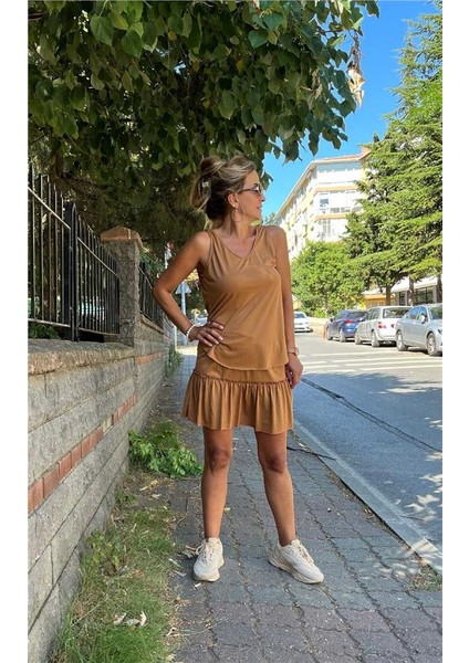 Beli Lastikli Pileli Etek