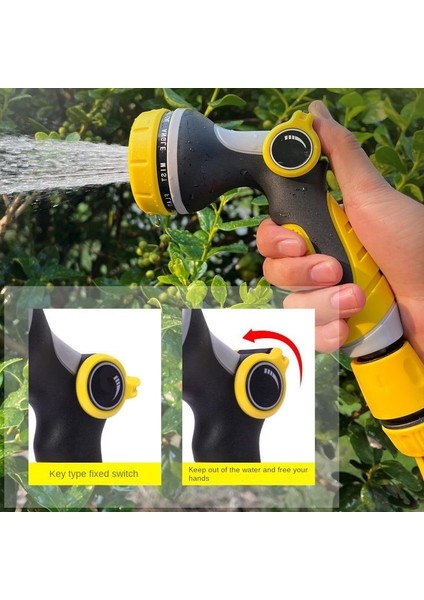 Araba Yıkama Bahçe Yüksek Basınçlı Sulama Yağmurlama Başlığı Bahçe 10 Fonksiyonlu Su Tabancası - Blister Set (Yurt Dışından) modelleri