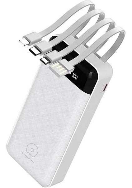 BN45 20000MAH Powerbank LED Ekranlı Type-C iPhone USB Micro USB Kablolu Tüm Uçlar