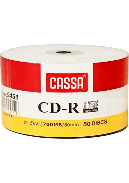 Cd-R 56X700 MB 80 Min Boş CD 50'li Paket KOD:9451