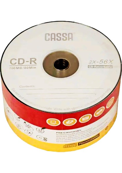 Cd-R 56X700 MB 80 Min Boş CD 50'li Paket KOD:9451