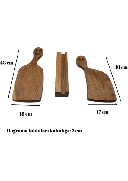 Köymen Woods Standlı  3 'lü  Kesme Tahtası Doğrama Tahtası 110