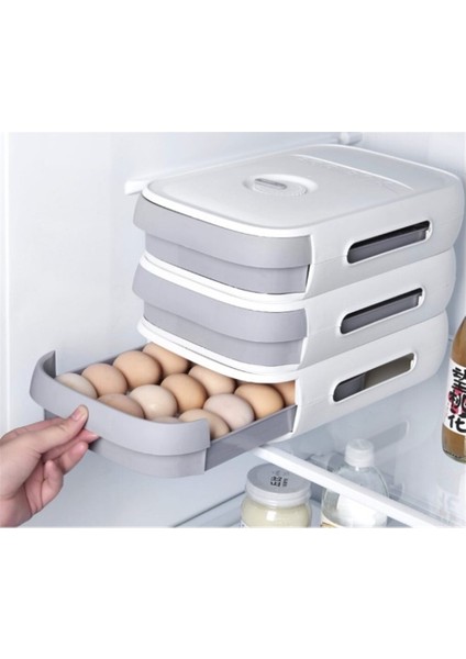 Ev Buzdolabı Taze Yumurta Kartonu Çekmecesi Kapaklı Mutfak Saklama Kutusu Istiflenebilir Haddeleme Yumurta Düzenleyici (Yurt Dışından) modelleri