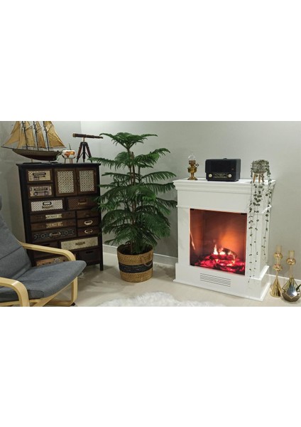 3D Elektrikli Şömine Bluetoothlu Isıtıcısız 25 x 100 cm