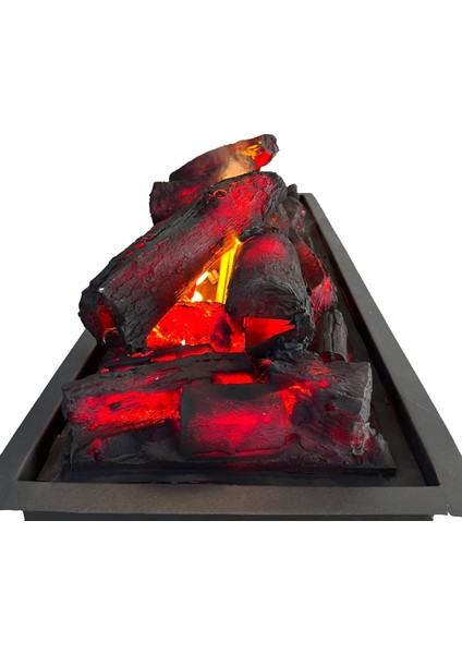3D Elektrikli Şömine Bluetoothlu Isıtıcısız 25 x 125 cm