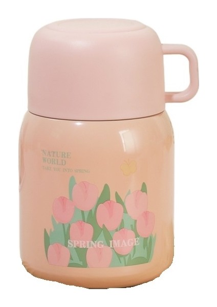 520ml Kızarmış Beher Paslanmaz Çelik Yalıtımlı Öğle Yemeği Kutusu Taşınabilir Ekstra Uzun Yalıtımlı Kova (Yurt Dışından)