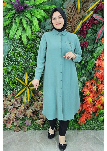 P.Y.S Kadın Cebi Püskül Detaylı Tesettür Gömlek modelleri