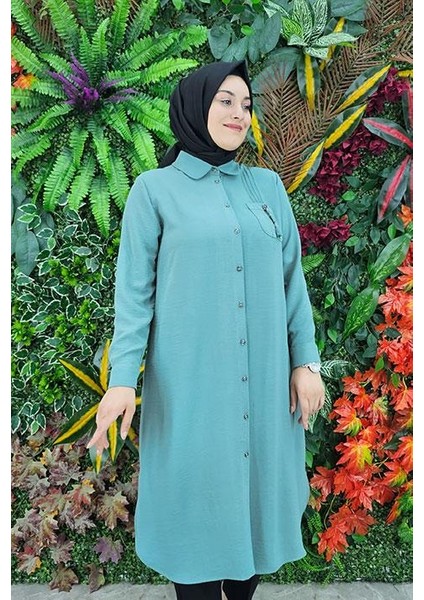 P.Y.S Kadın Cebi Püskül Detaylı Tesettür Gömlek fırsatları