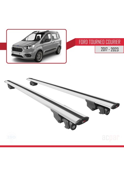 Ford Tourneo Courier 2017 ve Sonrası ile Uyumlu Hook Model Anahtar Kilitli Ara Atkı Tavan Barı Gri fırsatları