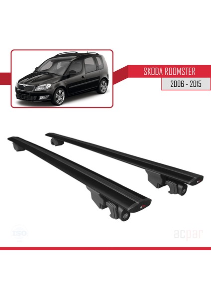 Skoda Roomster 2006-2015 Arası ile Uyumlu Hook Model Anahtar Kilitli Ara Atkı Tavan Barı Siyah fırsatları
