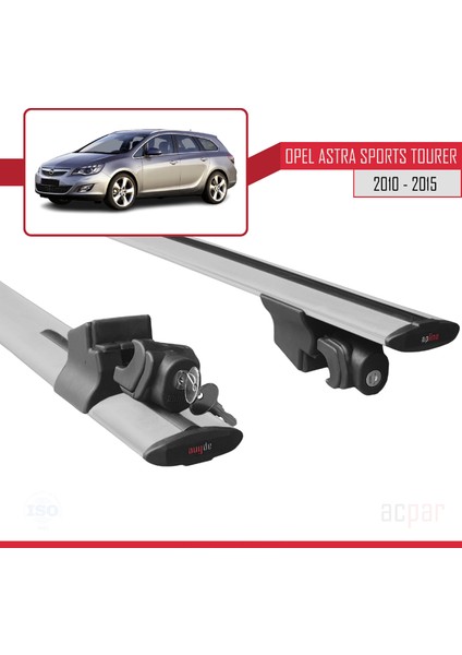 Opel Astra J Sw / Estate 2010-2015 Arası ile Uyumlu Hook Model Anahtar Kilitli Ara Atkı Tavan Barı Gri indirimleri