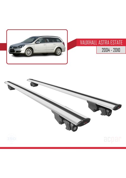 Vauxhall Astra Mk5 Estate 2004-2010 Arası ile Uyumlu Hook Model Anahtar Kilitli Ara Atkı Tavan Barı Gri fırsatları
