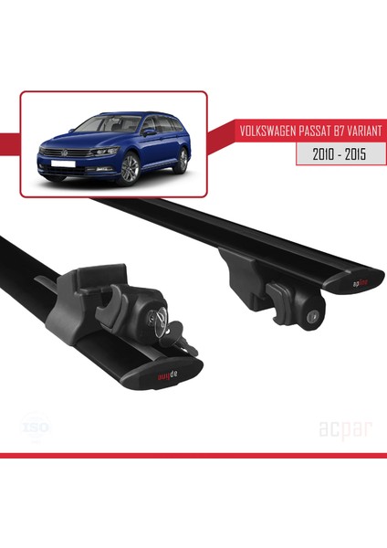 Volkswagen Passat (B7) Varıant 2010-2015 Arası ile Uyumlu Hook Model Anahtar Kilitli Ara Atkı Tavan Barı Siyah indirimleri