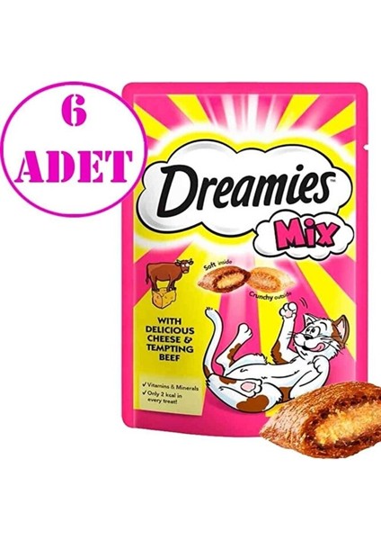 Dreamies Kedi Ödül Mix sığır Etli ve Peynirli 60 gr 6 Ad.