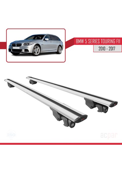 Bmw 5 Series Touring (F11) 2010-2017 Arası ile Uyumlu Hook Model Anahtar Kilitli Ara Atkı Tavan Barı Gri fırsatları