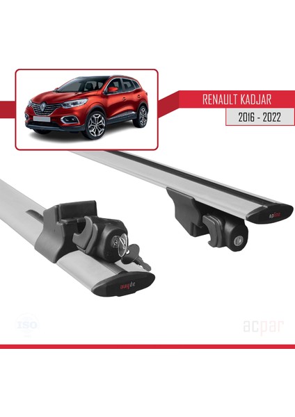 Renault Kadjar 2016-2022 Arası ile Uyumlu Hook Model Anahtar Kilitli Ara Atkı Tavan Barı Gri indirimleri