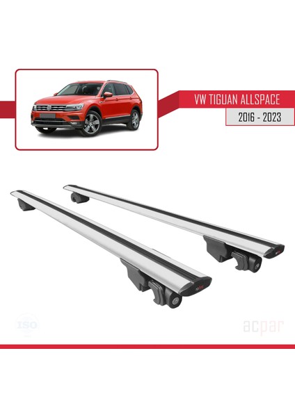 Vw Tiguan Allspace 2016 ve Sonrası ile Uyumlu Hook Model Anahtar Kilitli Ara Atkı Tavan Barı Gri fırsatları