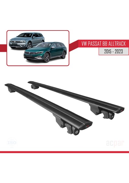 Vw Passat B8 Alltrack 2015 ve Sonrası ile Uyumlu Hook Model Anahtar Kilitli Ara Atkı Tavan Barı Siyah fırsatları