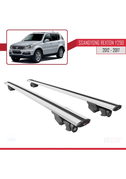 Ssangyong Rexton 2012-2017 Arası ile Uyumlu Hook Model Anahtar Kilitli Ara Atkı Tavan Barı Gri fırsatları