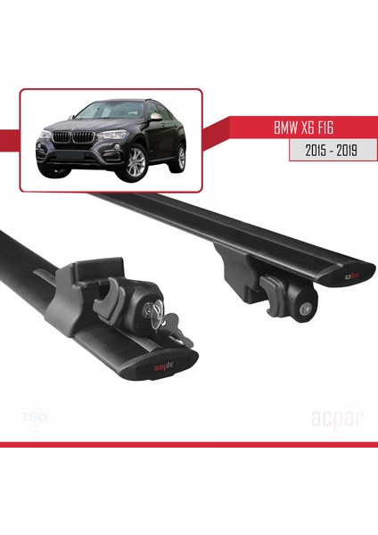 Bmw X6 (F16) 2015-2019 Arası ile Uyumlu Hook Model Anahtar Kilitli Ara Atkı Tavan Barı Siyah indirimleri