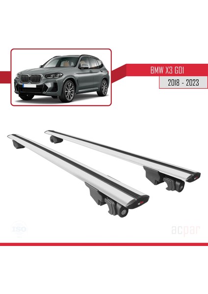 Bmw X3 (G01) 2018 ve Sonrası ile Uyumlu Hook Model Anahtar Kilitli Ara Atkı Tavan Barı Gri fırsatları