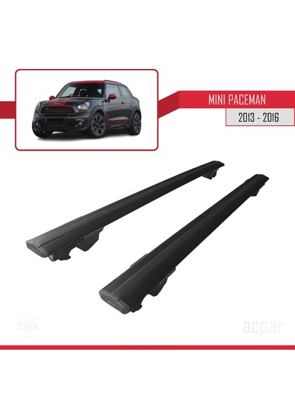 Mini Paceman 2013-2016 Arası ile Uyumlu Hook Model Anahtar Kilitli Ara Atkı Tavan Barı Siyah modelleri