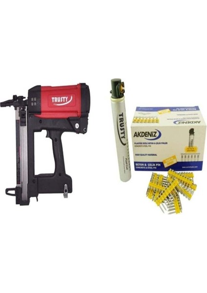 Trusty Betona Gazlı Çivi Çakma Tabancası ( 15-40 mm ), 30000 Çivi ve Gaz Tüpü