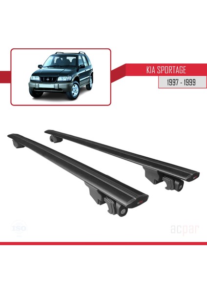 Kia Sorento 1997-1999 Arası ile Uyumlu Hook Model Anahtar Kilitli Ara Atkı Tavan Barı Siyah fırsatları