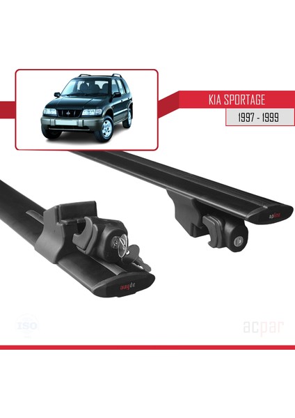 Kia Sorento 1997-1999 Arası ile Uyumlu Hook Model Anahtar Kilitli Ara Atkı Tavan Barı Siyah indirimleri