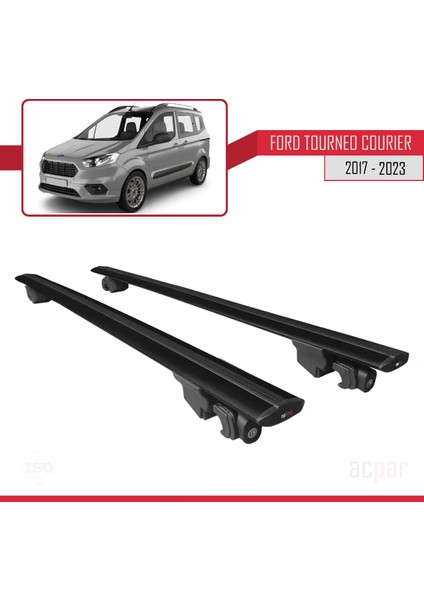 Ford Tourneo Courier 2017 ve Sonrası ile Uyumlu Hook Model Anahtar Kilitli Ara Atkı Tavan Barı Siyah fırsatları