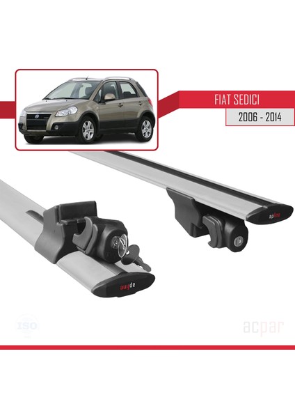 Fiat Sedici 2006-2014 Arası ile Uyumlu Hook Model Anahtar Kilitli Ara Atkı Tavan Barı Gri indirimleri