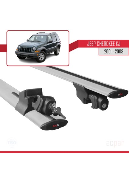 Jeep Cherokee (Kj) 2001-2008 Arası ile Uyumlu Hook Model Anahtar Kilitli Ara Atkı Tavan Barı Gri indirimleri