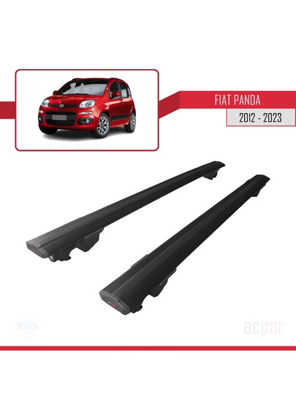 Fiat Panda 2012 ve Sonrası ile Uyumlu Hook Model Anahtar Kilitli Ara Atkı Tavan Barı Siyah modelleri