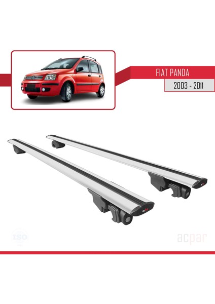 Fiat Panda 2003-2011 Arası ile Uyumlu Hook Model Anahtar Kilitli Ara Atkı Tavan Barı Gri fırsatları