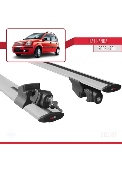 Fiat Panda 2003-2011 Arası ile Uyumlu Hook Model Anahtar Kilitli Ara Atkı Tavan Barı Gri indirimleri