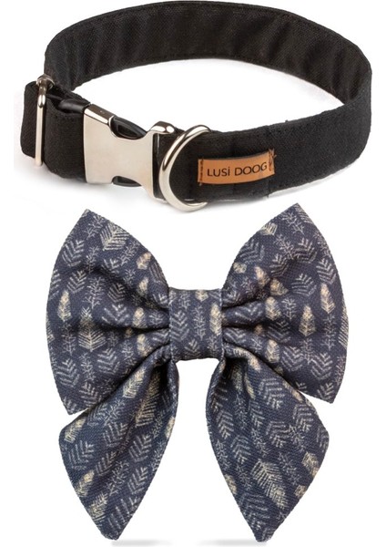 Siyah Dişi Papyonlu Köpek Boyun Tasması indirimleri