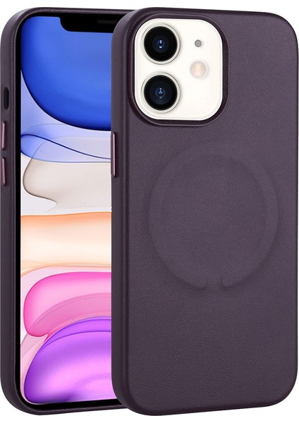 Apple Iphone 11 Kılıf Magsafeli Suni Deri Derix Kapak