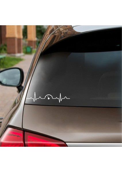 Kalp Atışı Ibre Araba Sticker Beyaz 21X5 cm fiyatları
