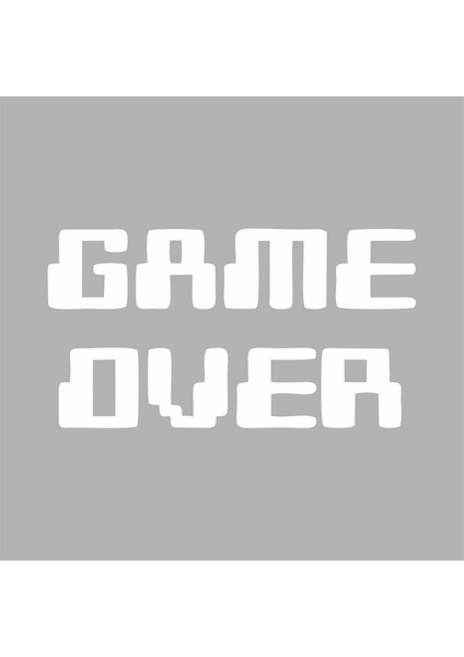 Game Over Araba Sticker Beyaz 18X9 cm