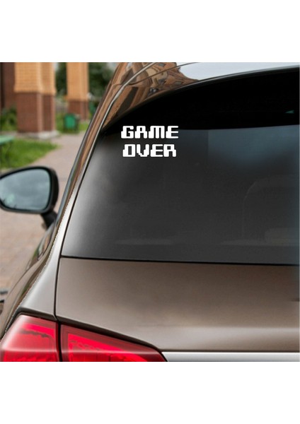 Game Over Araba Sticker Beyaz 18X9 cm fiyatları